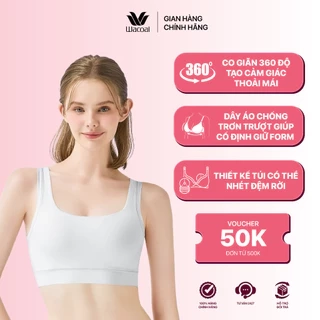 Áo lót nữ Wacoal không gọng nâng ngực đệm mút có thể tháo rời, Áo bra 2 dây bản to - I22SFB220