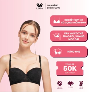 Áo lót ren nữ Wacoal không mút nâng nhẹ dây đeo tháo rời, Áo ngực cup ngang có gọng chống tuột - ILB4702