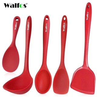 Bộ 5 dụng cụ hỗ trợ nấu ăn WALFOS bằng silicone thiết kế cán dài tiện lợi