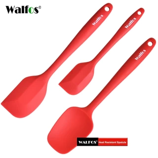 Walfos 3 Cái / bộ (đỏ) Thìa Silicon Chịu Nhiệt Cạp Bánh Dụng Cụ Nhà Bếp