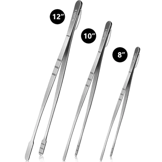 Walfos 8 / 10 / 12inch 430 Kẹp Thịt Nướng Bằng Thép Không Gỉ Kẹp Nấu Ăn Kéo Dài BBQ Buffet Nhà Hàng Thực Phẩm Tong Chống Trơn Trượt Dụng Cụ Nhà Bếp Đa Năng