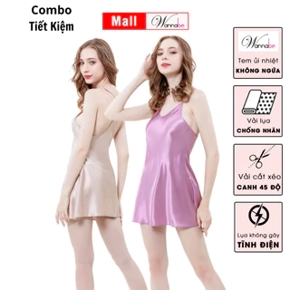Combo váy ngủ lụa mềm mịn WANNABE đầm ngủ quyến rũ từng chi tiết, thanh lịch từng khoảng khắc DNS86