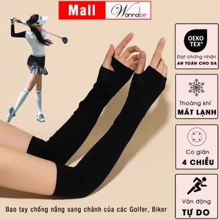 Găng tay chống nắng nam nữ WANNABE bao tay chống tia UV bảo vệ chuyên sâu toàn cánh tay VD010