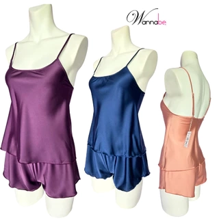 Đồ bộ ngủ nữ quần đùi áo 2 dây WANNABE basic tối giản, dịu dàng trên da cho giấc ngủ trọn vẹn BSL08