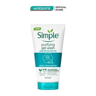 Gel Rửa Mặt Simple Purifying Daily Skin Detox Dành Cho Da Dầu và Da Nhạy Cảm 150ml