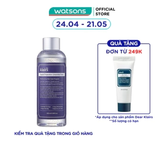 Nước Hoa Hồng Không Mùi Dear Klairs Supple Preparation Unscented 180ml