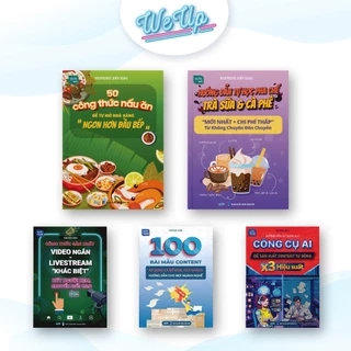Combo 5 sách:50 công thức nấu ăn, HD pha chế "Trà sữa & Cà phê",100 mẫu content, AI Content, Tự do TC, Vitamin, Sx Video