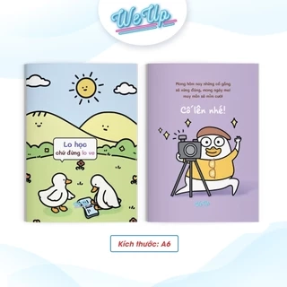 Sổ kẻ ngang kích thước A6 bìa thiết kế vịt đáng yêu dành cho học sinh