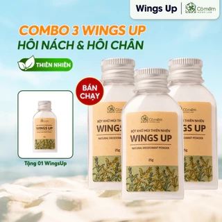Combo 3 Bột Khử Mùi Wings Up Khử Mùi Hôi Chân Hôi Nách Giảm Tiết Mồ Hôi Hôi Cỏ Mềm 25g
