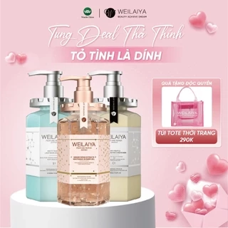 Bộ sản phẩm chăm sóc tóc và Sữa tắm nước hoa, trắng da toàn thân Weilaiya 450ml