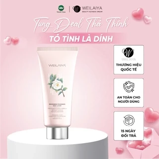 Lotion dưỡng thể trắng da body hoa trà Weilaiya giúp phục hồi, dưỡng ẩm, làm mờ vết thâm cho da tuýp 200ml