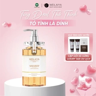 Sữa tắm trắng da toàn thân Weilaiya chiết xuất cánh hoa cúc vạn thọ lưu hương lâu phù hợp cho mọi loại da 450ml