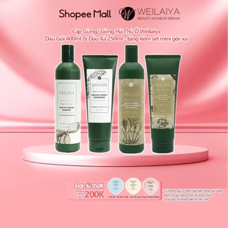 Combo 2 Cặp Dầu Gội Weilaiya Chính Hãng Tinh Chất Gừng Ngăn Rụng & Mọc Tóc - Gội 400ml - Xả 250ml tặng set gội-xả 20ml