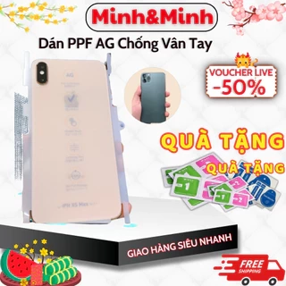 Dán lưng iphone PPF AG KTM nhám chống vân tay dành cho ip 11 12 13 14 Promax,chống xước, chống trơn cho điện thoại