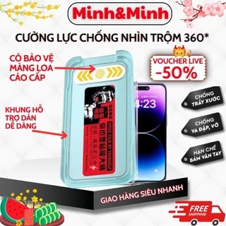 Kính Cường Lực Chống Nhìn Trộm KTM Store 4D Full Màn 7plus 8plus xsmax 11 12 pro 13 14 promax 15promax 16 Pro max