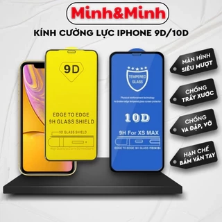 Kính cường lực iphone 9D, 10D KTM cho ip 7 Plus, 8Plus ,Xs Xsmax 11 12 13 pro max 14 pro max