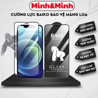 Kính Cường Lực iphone Baik KTM, có bảo vệ màng loa, full màn, ip 7plus/xsmax, 11Promax, 12 13 14 Pro max