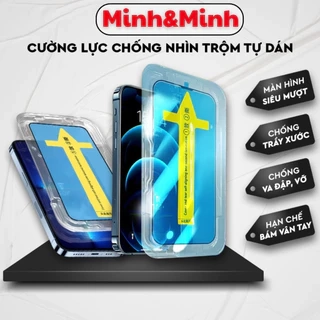 Kính Cường Lực iphone chống nhìn trôm tự dán KTM full màn, ip 7plus xsmax, 11Promax, 12 13 14 15Promax 16Promax