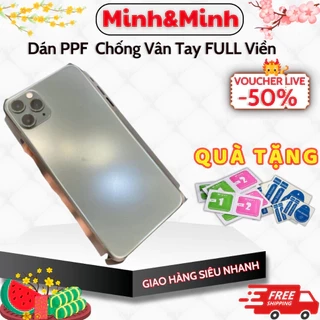 Miếng dán PPF chống vân tay iphone KTM,bảo vệ toàn bộ mặt lưng và viền 11 12 13 14 pro max