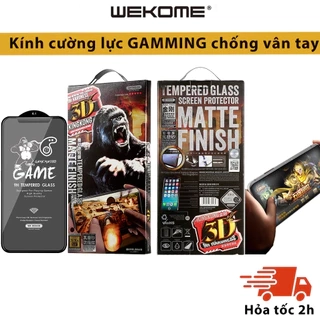 Kính Cường lực Chống vân tay KINGKONG WEKOME Nhám AG chống mồ hôi chơi Game 030 Iphone X Xs Max 11 12 13 14 15 16 Promax