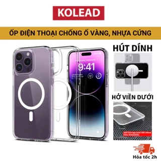Ốp điện thoại trong suốt nhựa cứng P88 KOLEAD sạc từ tính iphone xsmax 11 12 13 14 15 16 pro plus promax