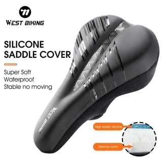 Vỏ bọc yên xe đạp WEST BIKING bằng da PU và xốp silicone mềm mại dày chống trượt