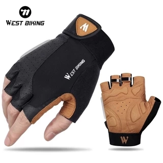 Găng tay thể thao WEST BIKING nửa ngón chống sốc chống trượt thoáng khí thời trang xuân thu