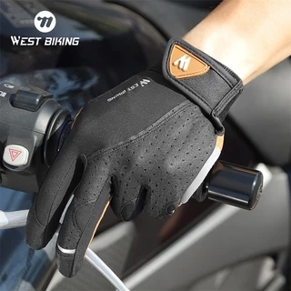 WEST BIKING - Găng tay đi xe đạp thể thao ngoài trời, Full Finger, MTB, Xe máy, Chống sốc, Thoáng khí