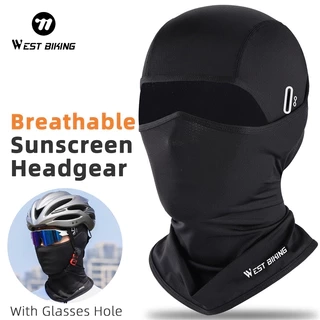 WEST BIKING Mặt nạ Balaclava chống tia cực tím thoáng khí có lỗ kính Mặt nạ lụa băng khô nhanh Mũ đội đầu