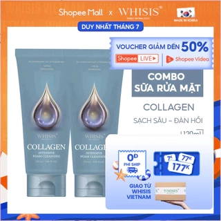 Combo 2 Sữa Rửa Mặt Collagen Hàn Quốc WHISIS Collagen Intensive Foam Cleansing 120ml