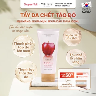 Tẩy Tế Bào Chết Mặt Dạng Gel WHISIS Apple Pore Refine Peeling Gel Thu Nhỏ Lỗ Chân Lông Chiết Xuất Táo Đỏ Lên Men 120ml