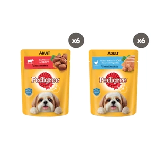 Bộ 12 Túi Thức Ăn Dạng Sốt Cho Chó Lớn PEDIGREE Mix 2 Vị 80G