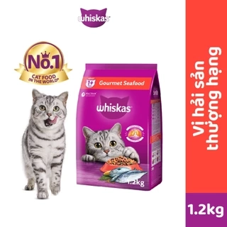Thức ăn dạng hạt khô cho mèo lớn WHISKAS - vị hải sản- 1.2 kg
