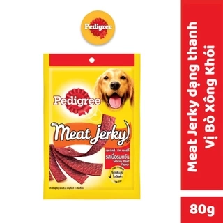 PEDIGREE Meat Jerky – Đồ ăn vặt cho chó vị bò xông khói dạng lát (80g, 1 gói)