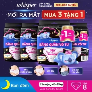Mua 3 Tặng 1 Băng Quần WHISPER Koala Cho Giấc Ngủ Ngon Trọn Vẹn Size M-L Gói 2 Miếng