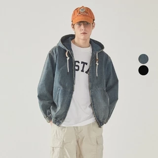 Áo Khoác WHO.A.U Denim Hoodie Zip-up_WHJKF2293U