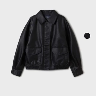 Áo Khoác WHO.A.U Fake Leather Crop Jacket_WHJJF1191F
