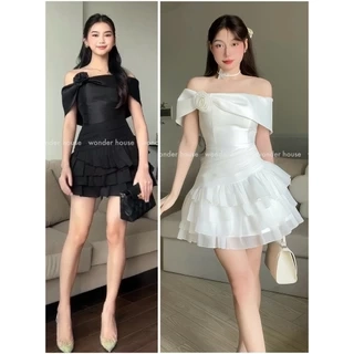 Esther Dress Wonderhouse Đầm trễ vai tùng xòe nhiều tầng chất vải dày dặn dự tiệc, dạo phố nữ tính sang trọng