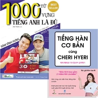 Sách - Combo 1000 từ vựng tiếng Anh là đủ và Tiếng Hàn cơ bản cùng Cheri Hyeri
