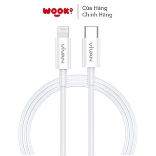 Cáp Sạc Nhanh VIVAN KCL100S Type-C to Lighting 100cm Chuẩn Sạc Nhanh PD 20W Dây Chống Gãy Hàng Chính Hãng