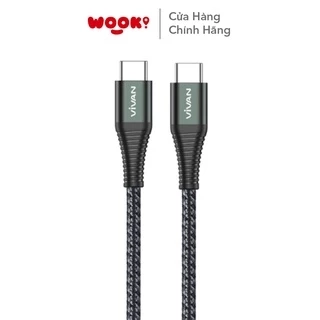 Cáp Sạc Nhanh VIVAN KPD100S Type-C to Type-C 100cm Chuẩn Sạc Nhanh PD 60W Dây Chống Gãy Hàng Chính Hãng