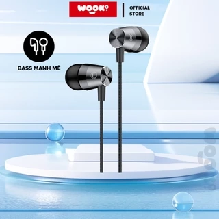 Tai Nghe Có Dây Wook RE101S Cổng Kết Nối 3.5mm Âm Thanh Sắc Nét Dây Bền Chắc Chắn Bảo Hành Chính Hãng
