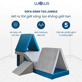 WOWS - Bộ 5 Đệm Foam Xếp Hình Dành Cho Trẻ Em - Sofa Sáng Tạo Jungle