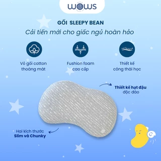 WOWS - Gối Fusion Foam Cao Cấp Sleepy Bean - Gối Công Thái Học Nâng Đỡ Cổ Vai Gáy - Vỏ Tháo Được