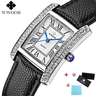 Đồng hồ nữ Wwoor Top sang trọng Đồng hồ đeo tay thương hiệu chống nước Đồng hồ thạch anh thông thường thời trang-8806