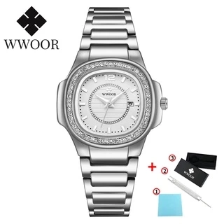 Đồng hồ WWOOR chống thấm nước kiểu dáng sang trọng cho nữ 8874