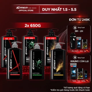 Combo Dầu gội nước hoa 650g + Sữa tắm nước hoa X-Men for Boss 650g Intense/Luxury/Motion