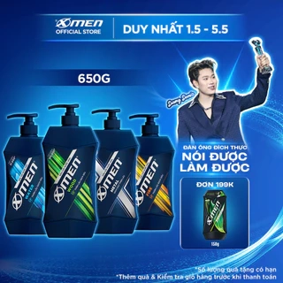 Dầu gội nước hoa Xmen 650g - 4 mùi hương nam tính, 2x sạch sâu và lưu hương 12h