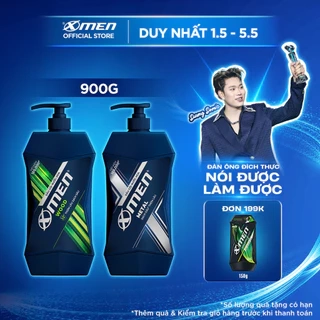 Dầu gội nước hoa Xmen 900g Wood & Metal - 2 mùi hương nam tính, 2x sạch sâu và lưu hương 12h