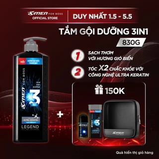 Tắm-gội-dưỡng 3in1 X-Men for Boss hương gió biển thanh mát Legend 830g